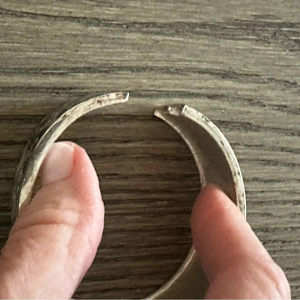 Initial A Cuff Bracelet Silver Black Monogram